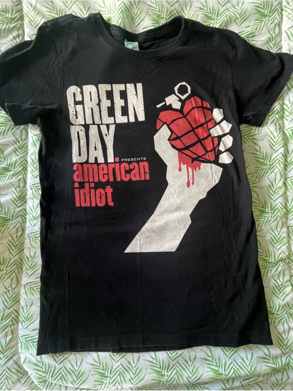 Green Day "American Idiot" Graphic Tee - Black with Red & White Print